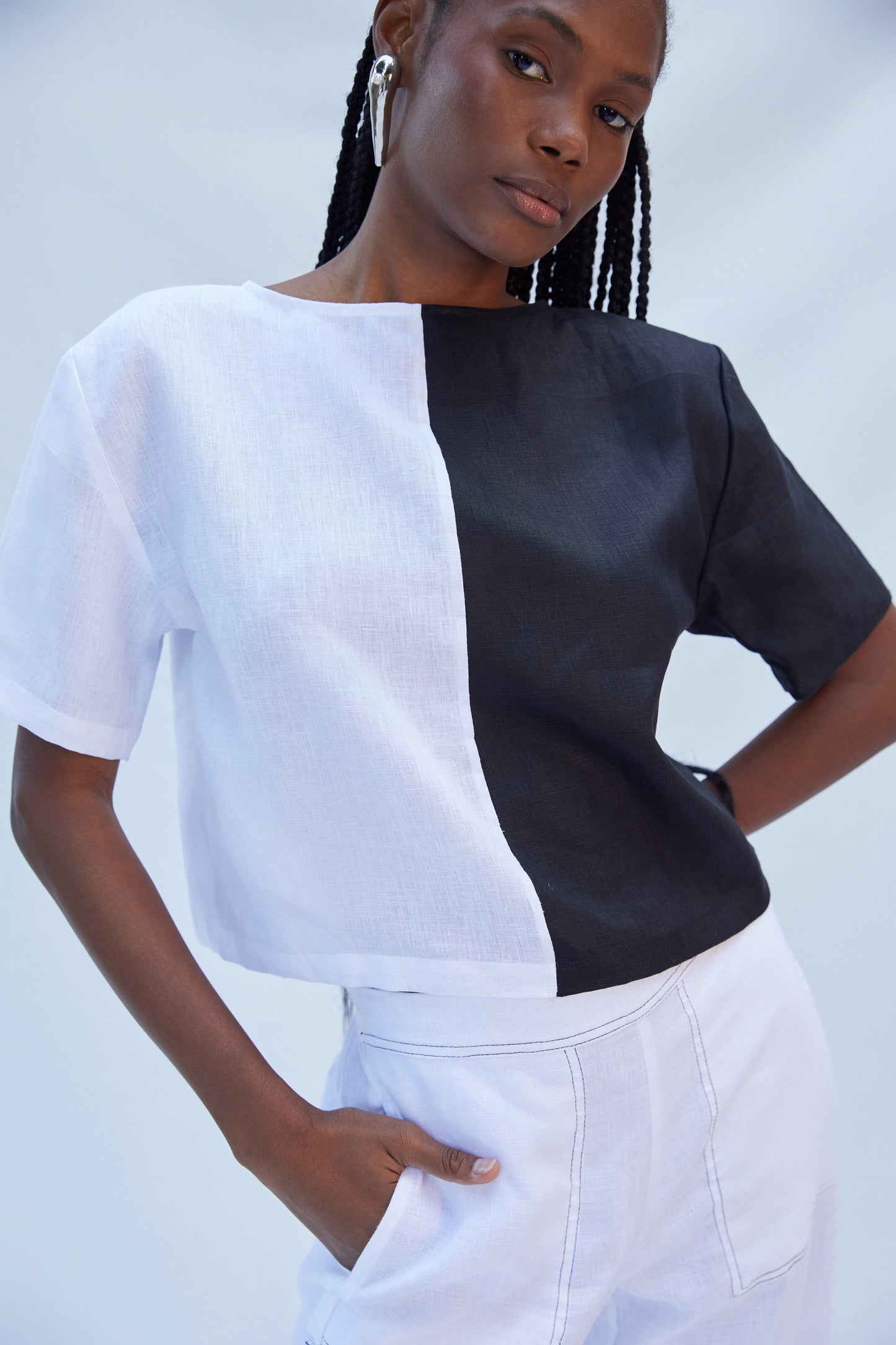 KAREN SHIRT WHITE/BLACK