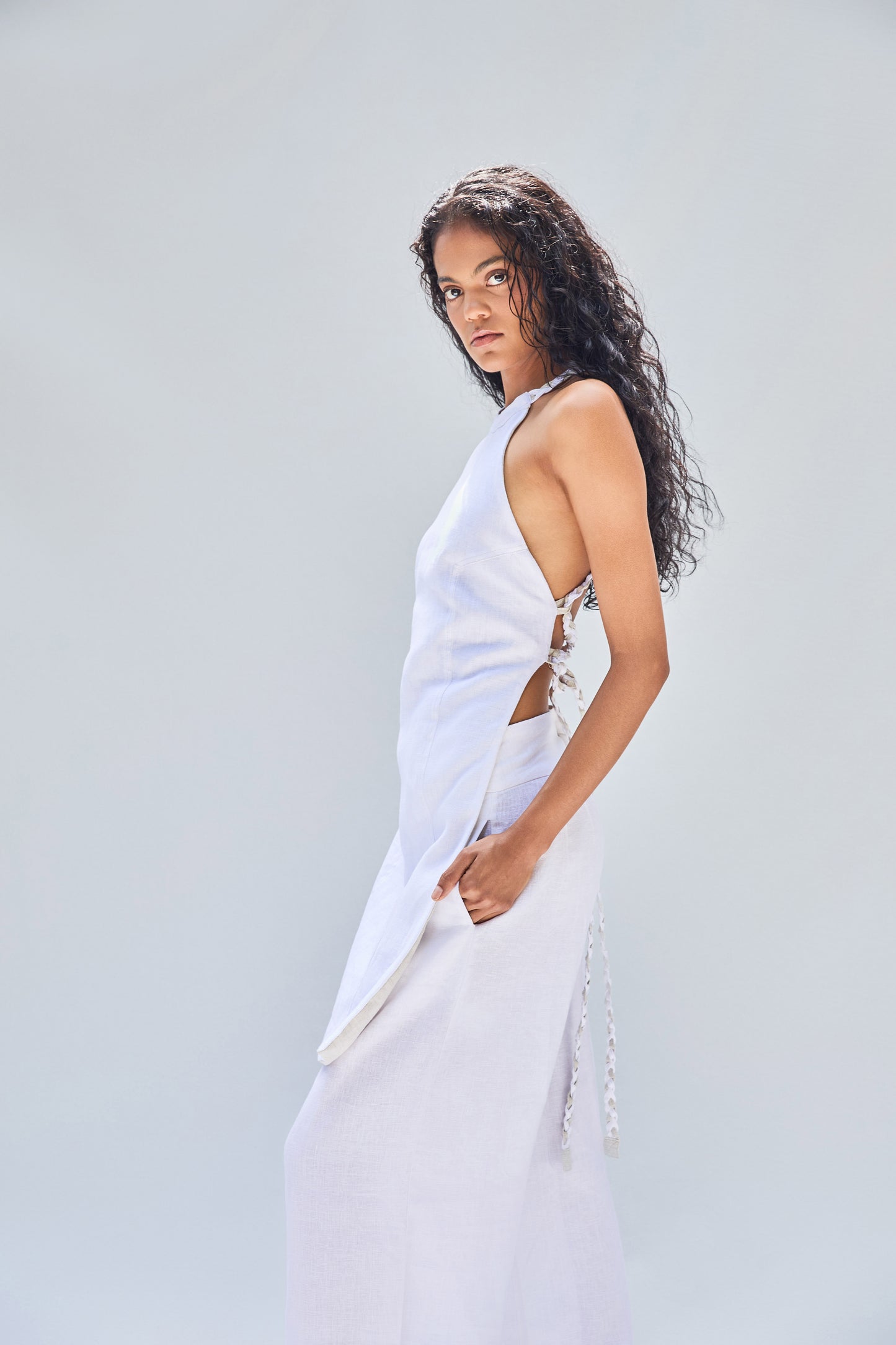 LEO HALTER TOP WHITE/NATURAL