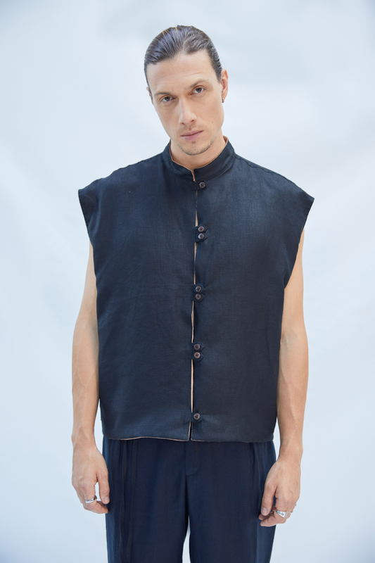 ROBBY VEST BLACK/MOCCA