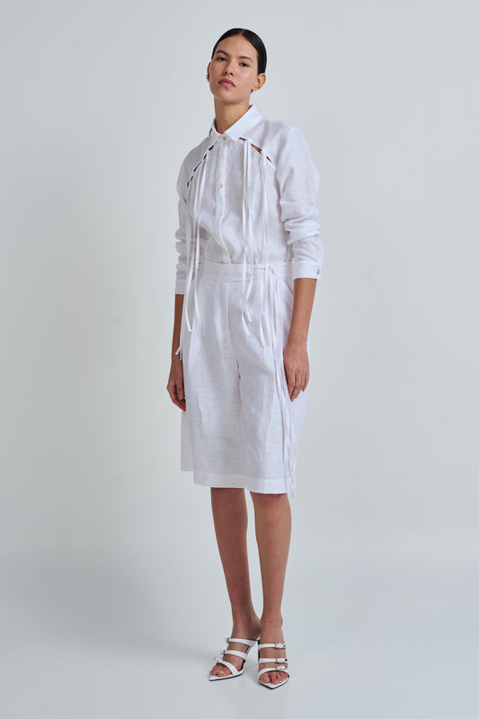 ZOI BERMUDA SHORTS UNISEX WHITE