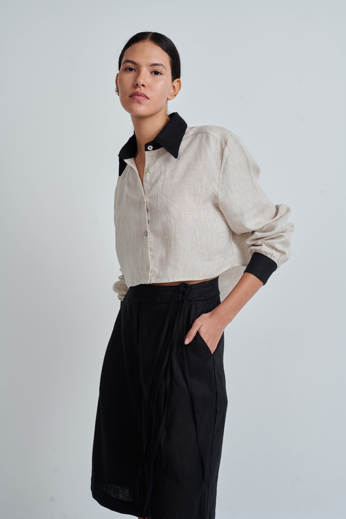 FEFI SHIRT NATURAL/BLACK