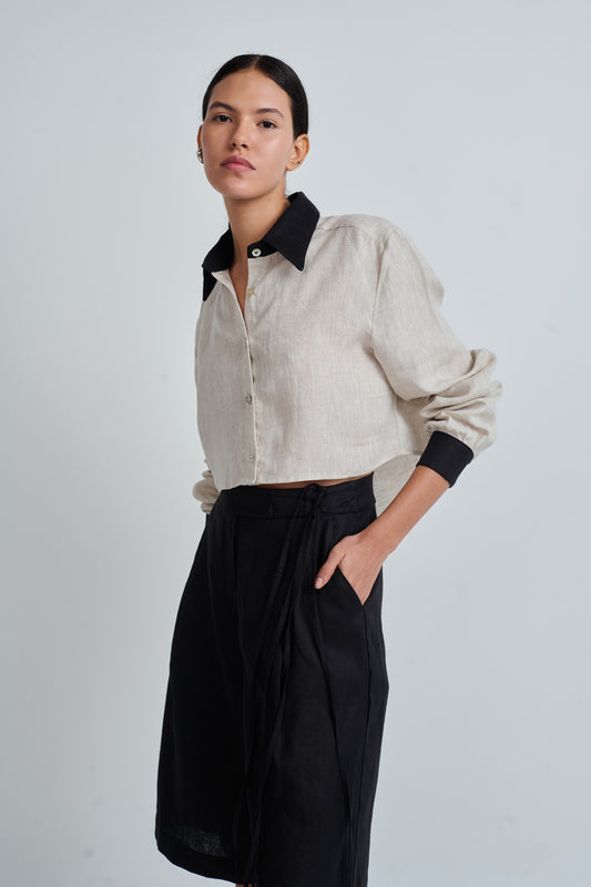 FEFI SHIRT NATURAL/BLACK