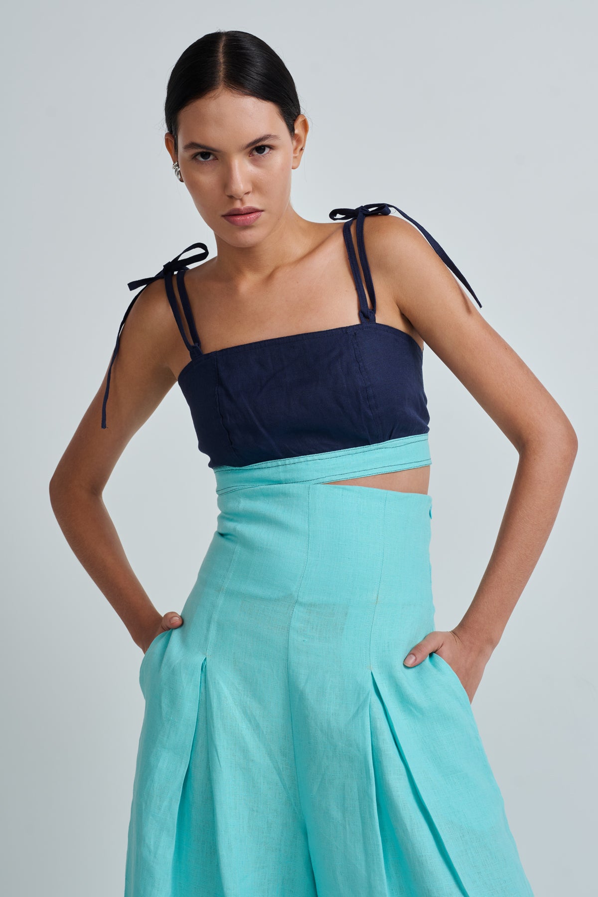 TULI TOP AQUA/NAVY