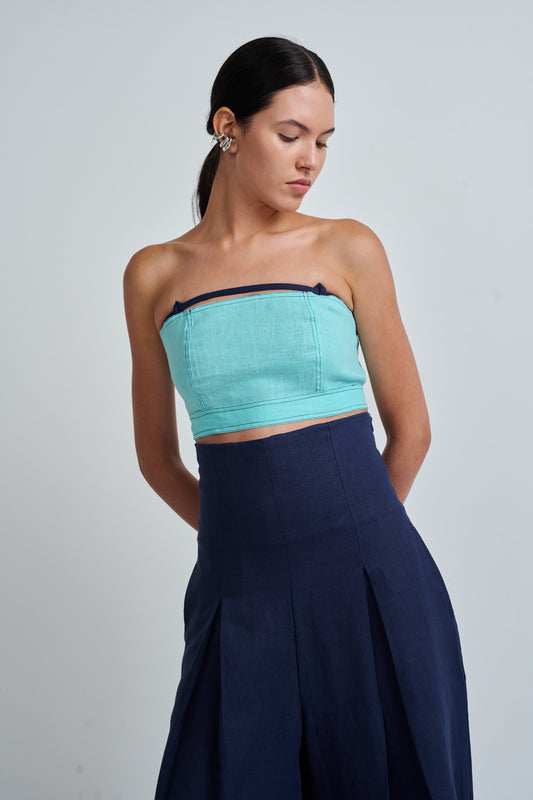 TULI TOP AQUA/NAVY