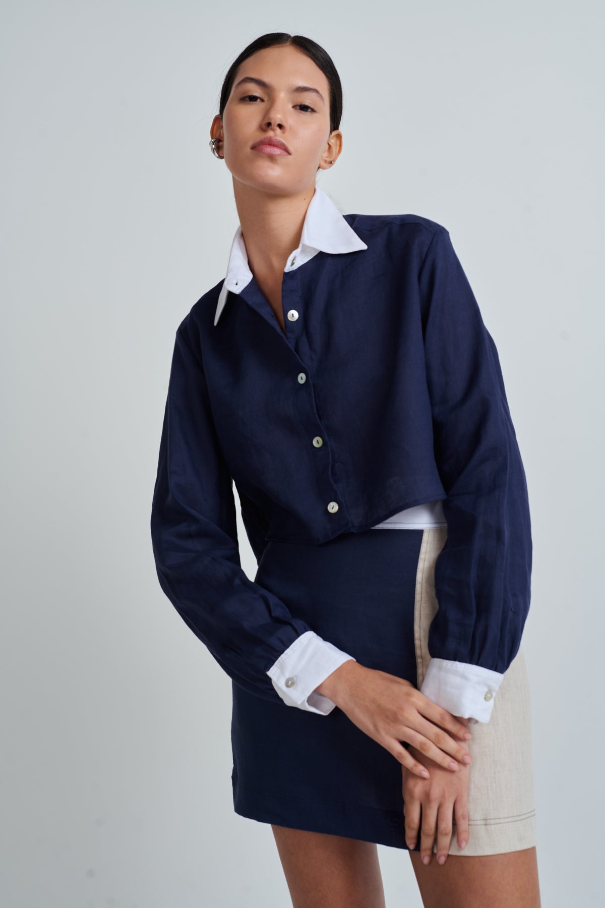 FEFI SHIRT NAVY/WHITE