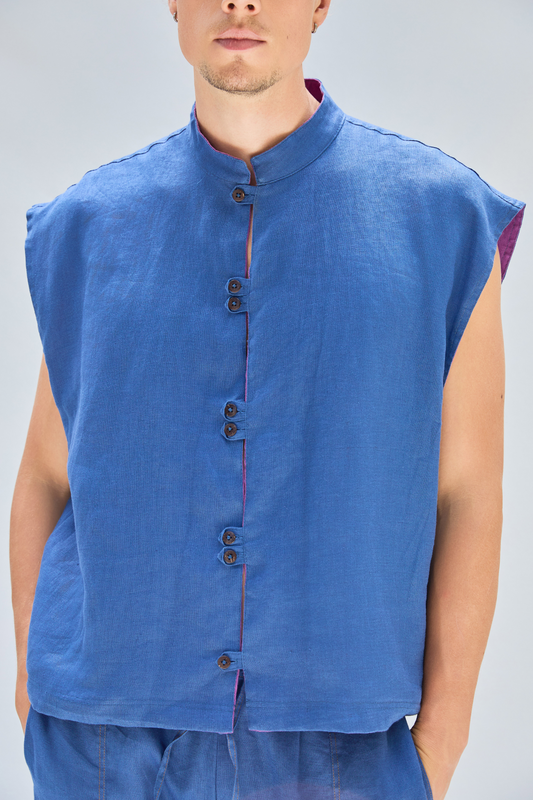 ROBBY VEST PURPLE/DENIM
