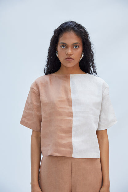 KAREN SHIRT NATURAL/MOCCA