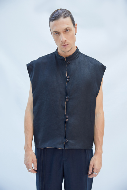 ROBBY VEST BLACK/MOCCA