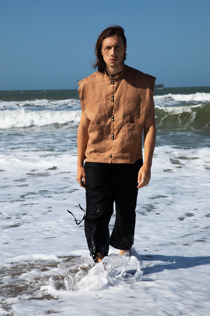 ROBBY VEST BLACK/MOCCA